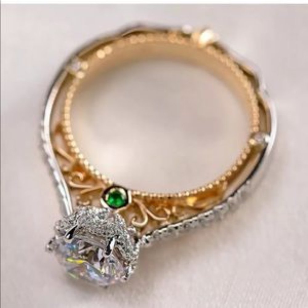 Lovely 925 Silver Simulated White Sapphire Ring - Picture 9 of 12
